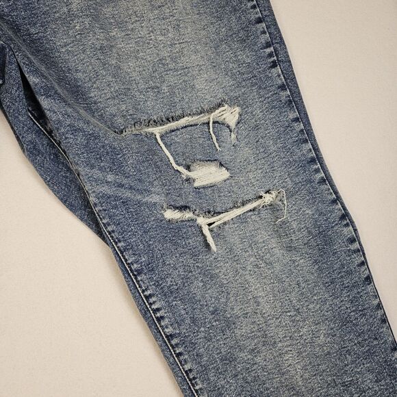 A.N.A Curvy High Rise Distressed Straight Jeans Plus Size 28W Stretch Denim Blue - Picture 5 of 13